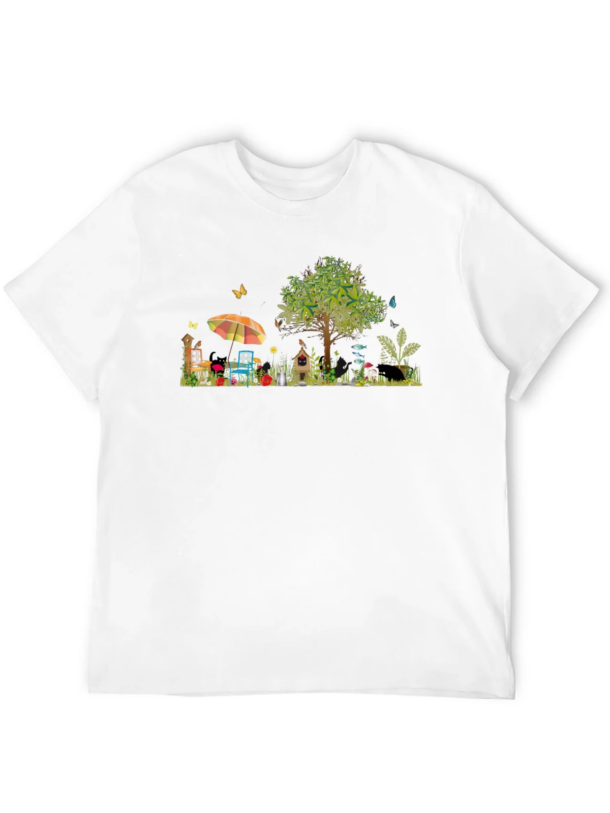 Whimsical Garden Scene Graphic T-Shirt product image 11