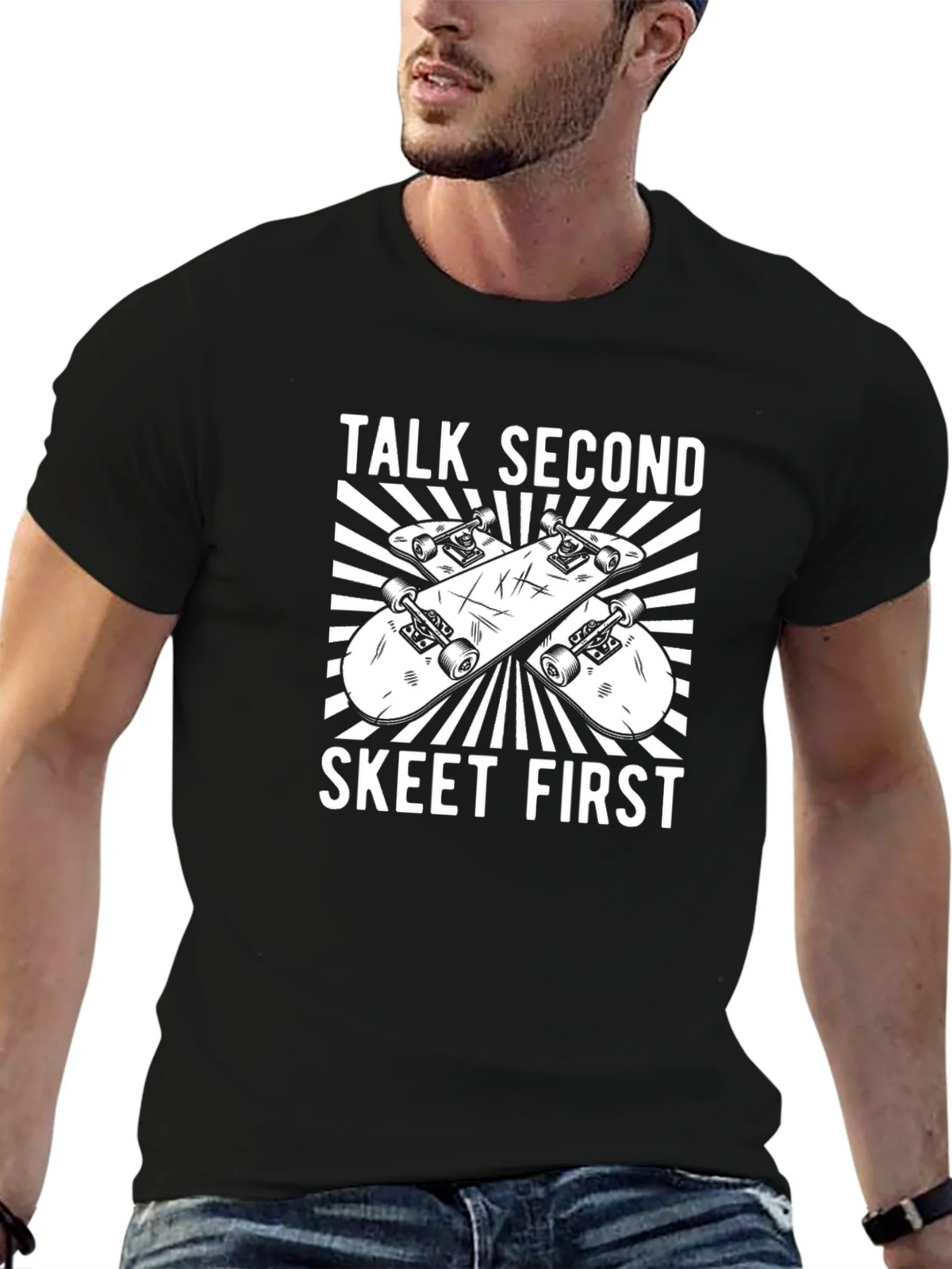 Talk Second Skeet First Graphic T-Shirt product image 3