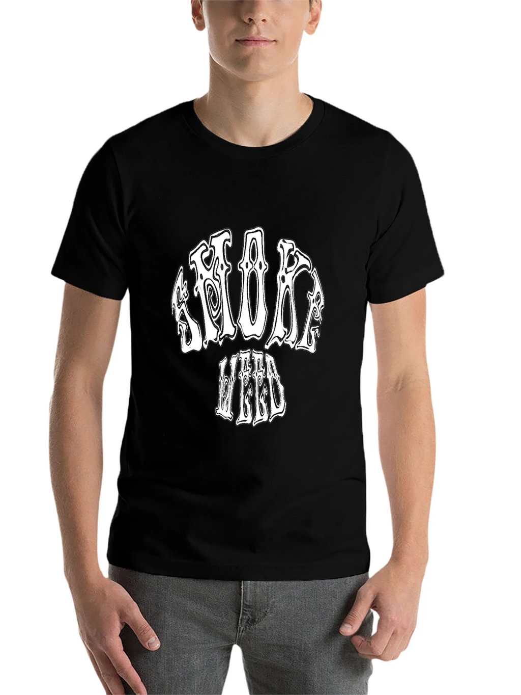 Smoke Weed Black Graphic T-Shirt product image 4