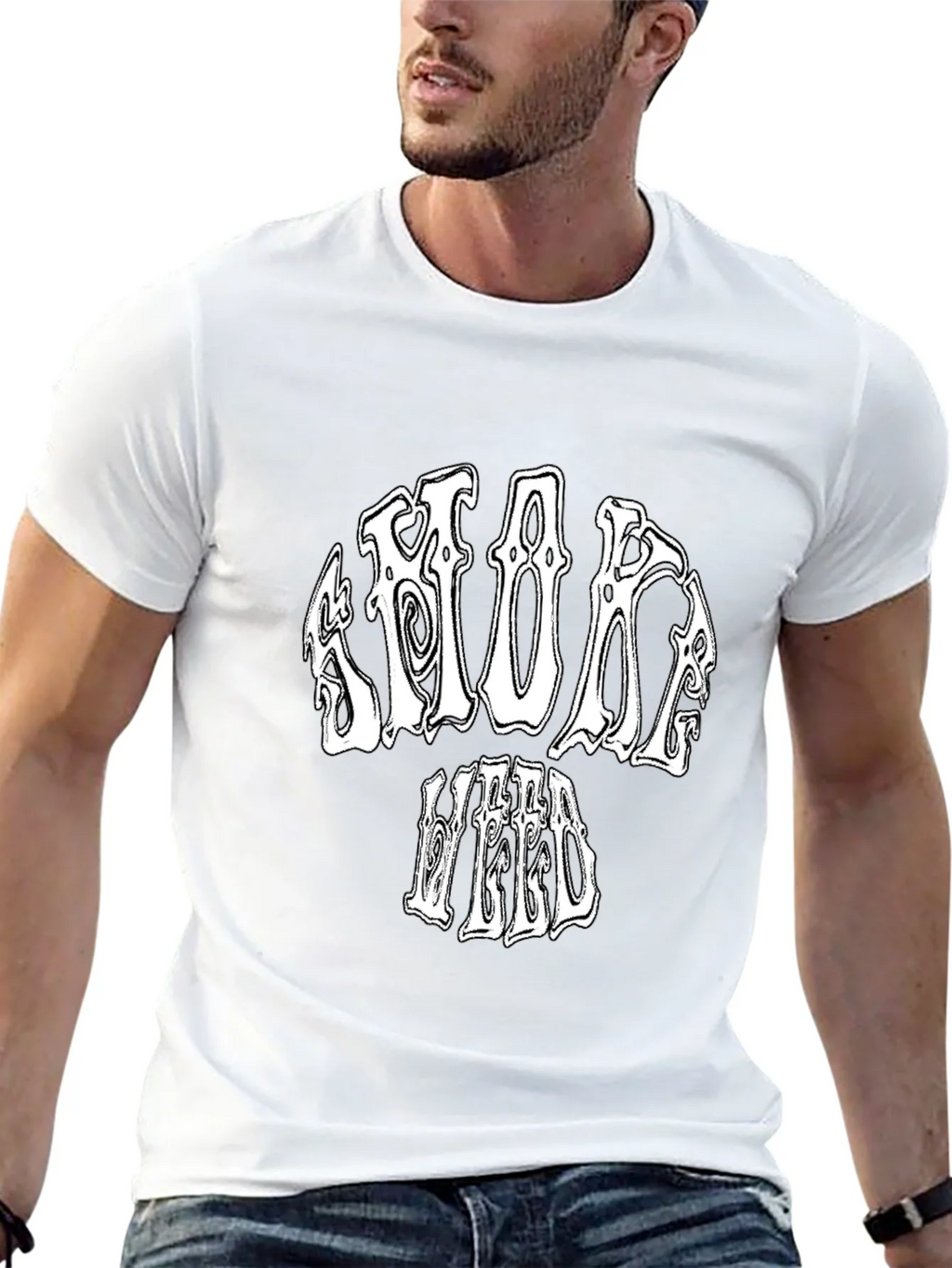 Smoke Weed Black Graphic T-Shirt product image 12
