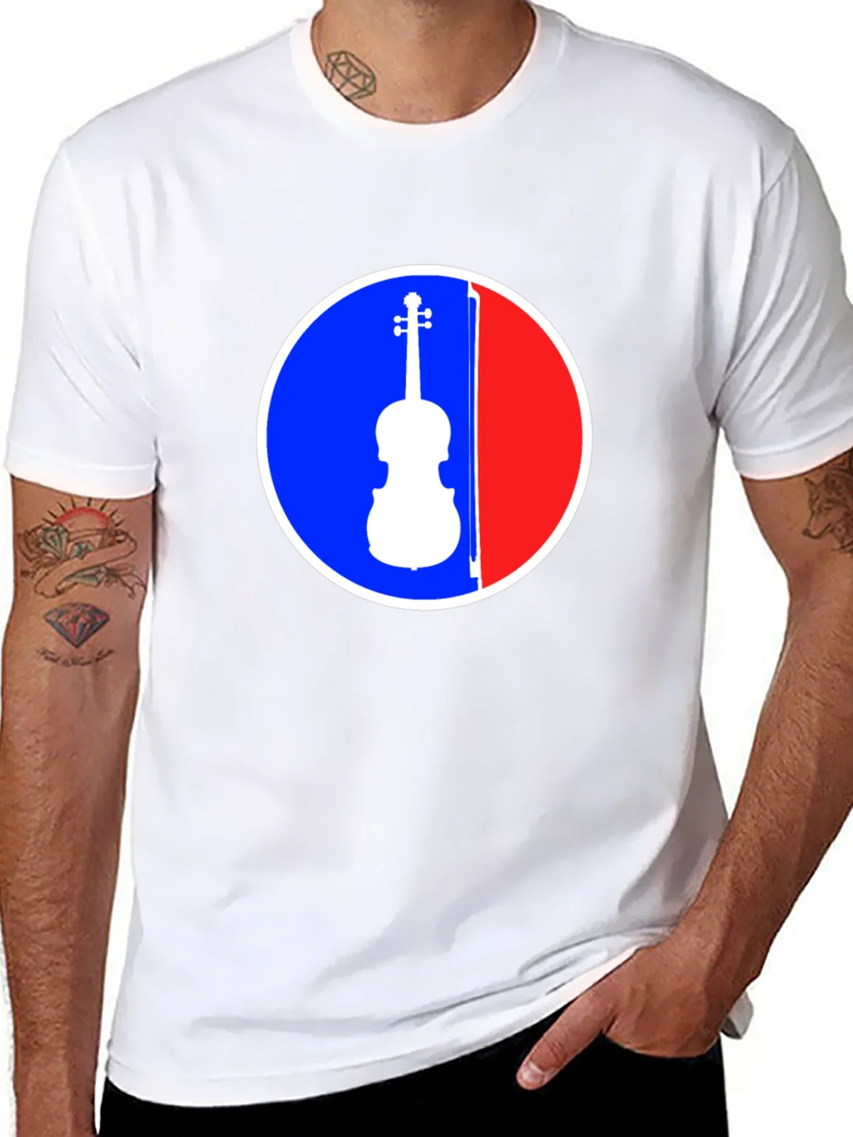 Musicians Tee: Violin Circle Graphic T-Shirt product image 5
