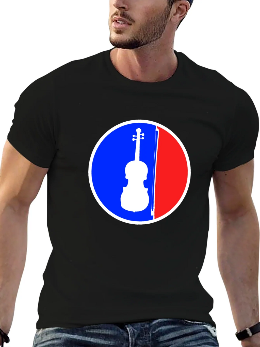 Musicians Tee: Violin Circle Graphic T-Shirt product image 4