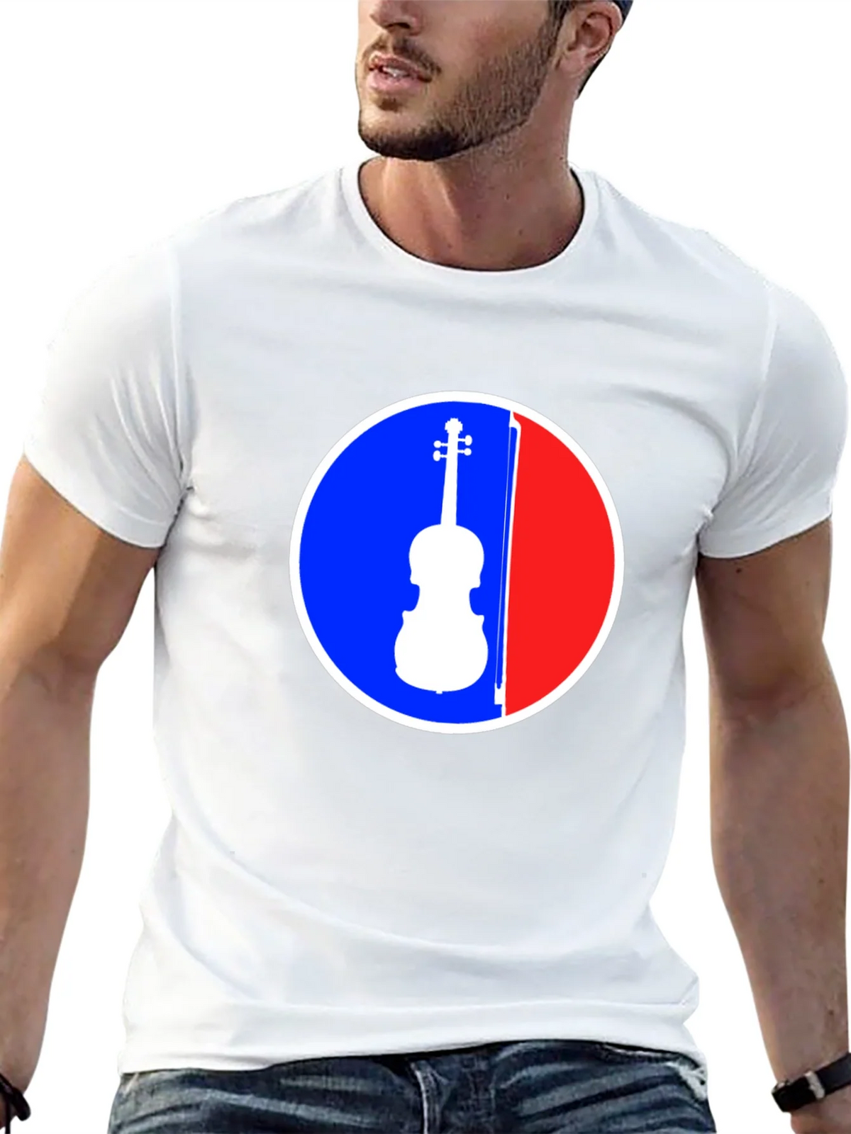 Musicians Tee: Violin Circle Graphic T-Shirt product image 8