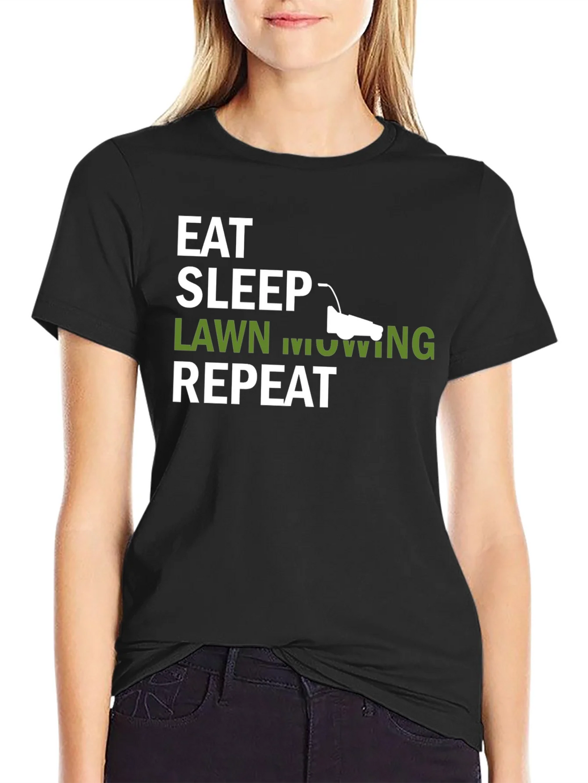 Eat Sleep Lawn Mowing Repeat Mens T-Shirt product image 2