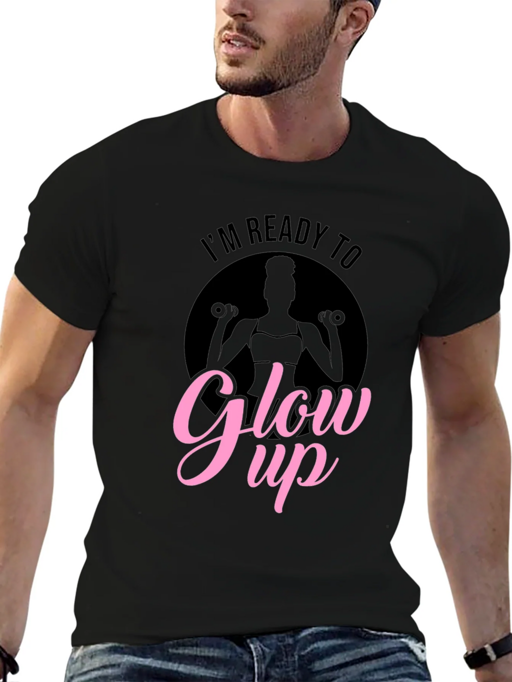 Glow Up Black Graphic T-Shirt product image 6