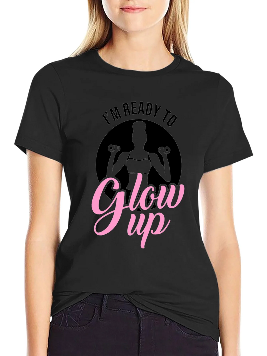 Glow Up Black Graphic T-Shirt product image 2