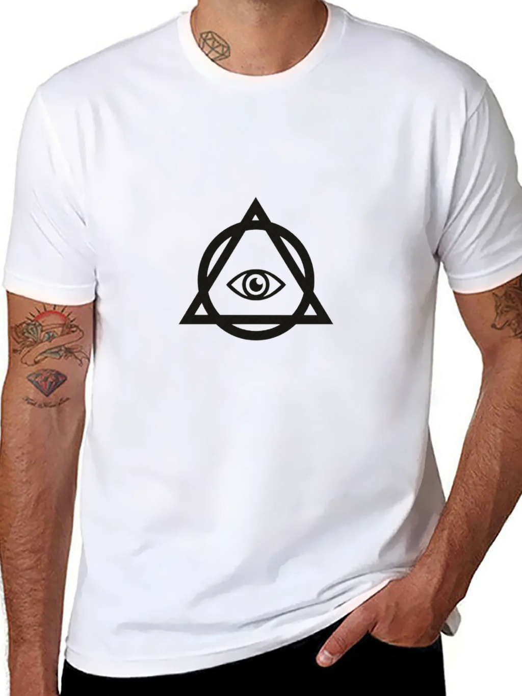 Mens Black Graphic Tee - Eye in Triangle product image 7