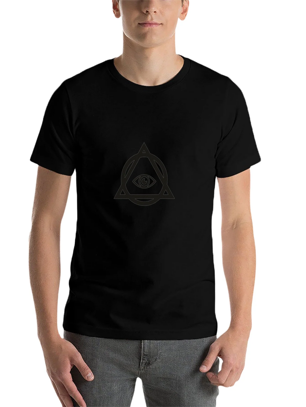 Mens Black Graphic Tee - Eye in Triangle product image 4