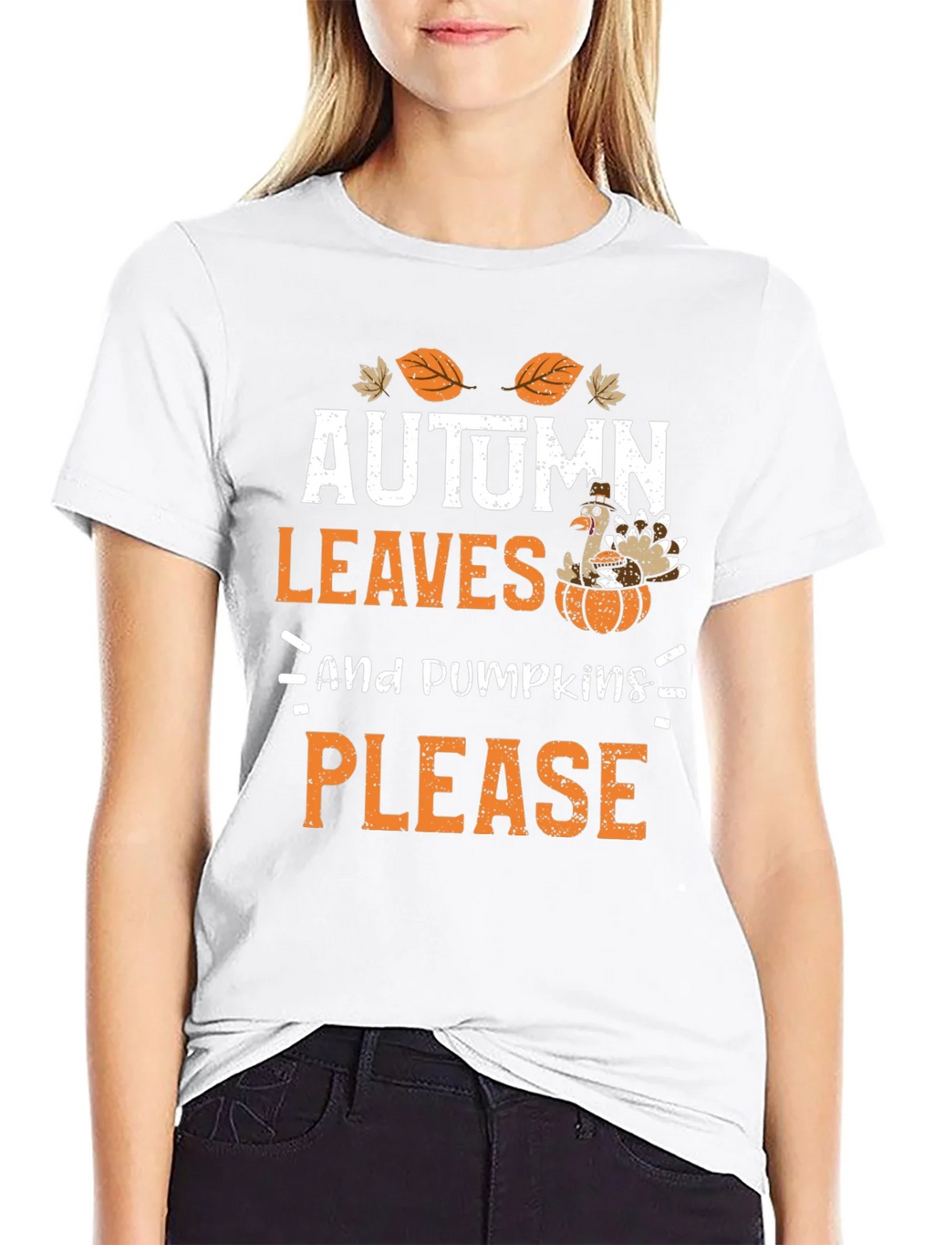 Autumn Leaves & Pumpkins Please Thanksgiving T-Shirt product image 8