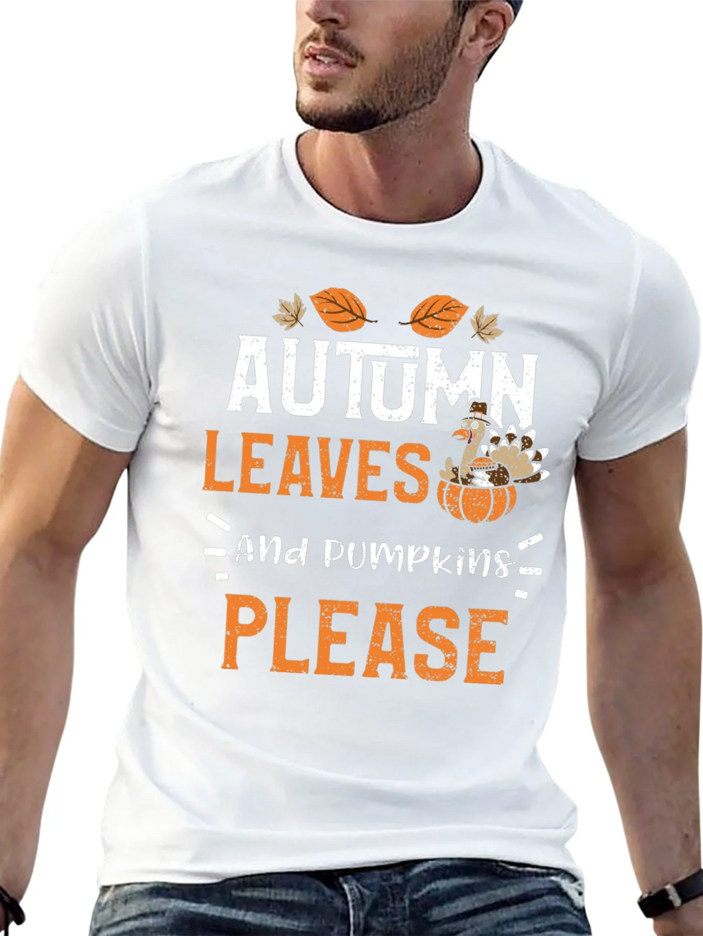 Autumn Leaves & Pumpkins Please Thanksgiving T-Shirt product image 12