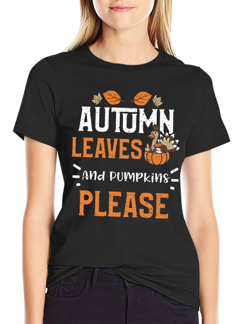 Autumn Leaves & Pumpkins Please Thanksgiving T-Shirt product image 2