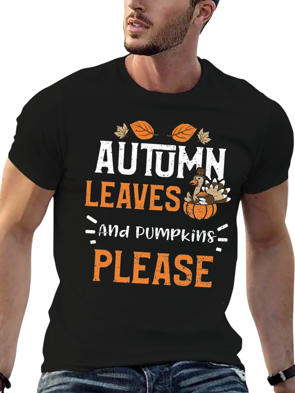Autumn Leaves & Pumpkins Please Thanksgiving T-Shirt product image 6