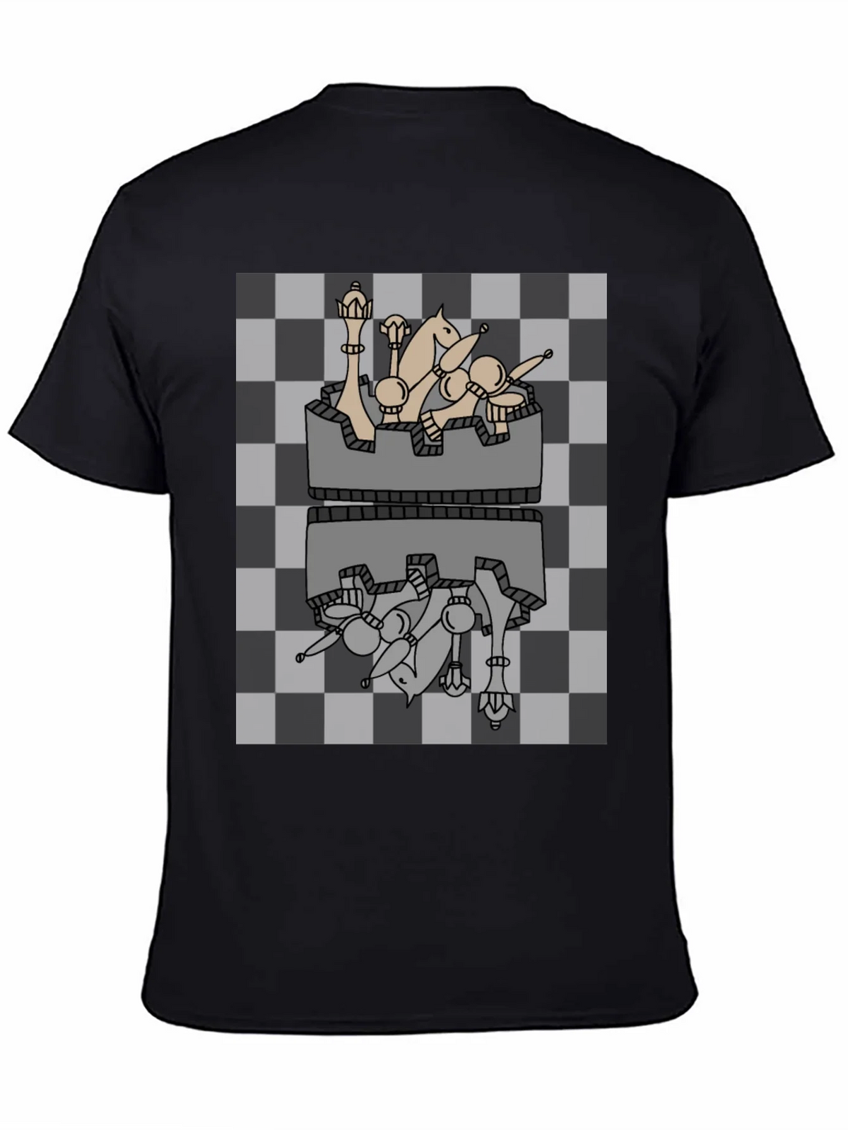 Chess Piece Reflection Graphic Tee - Black product image 4