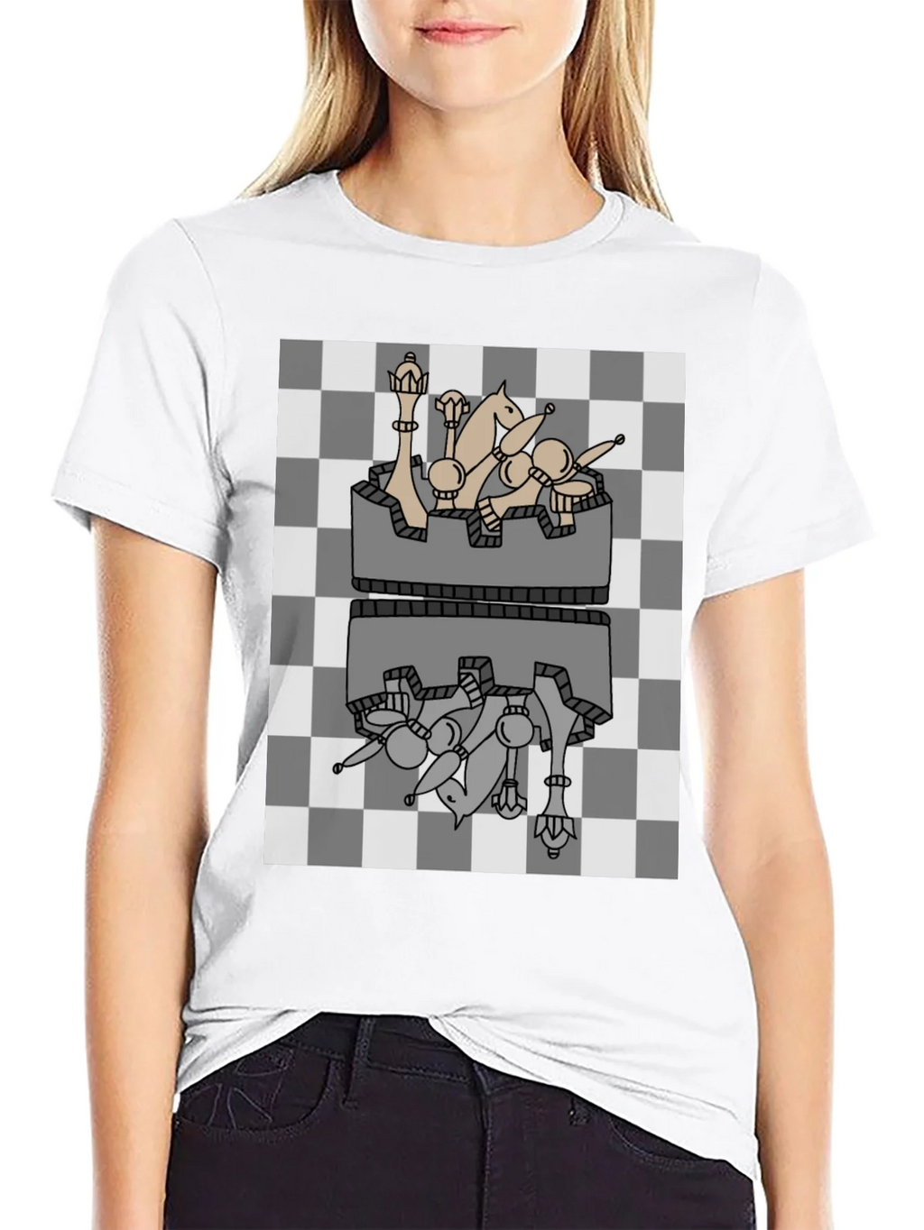 Chess Piece Reflection Graphic Tee - Black product image 8