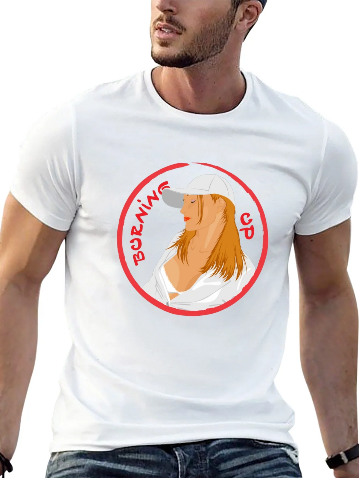 Burning Up Graphic Tee - Cool Circle Design Black T-Shirt product image 12