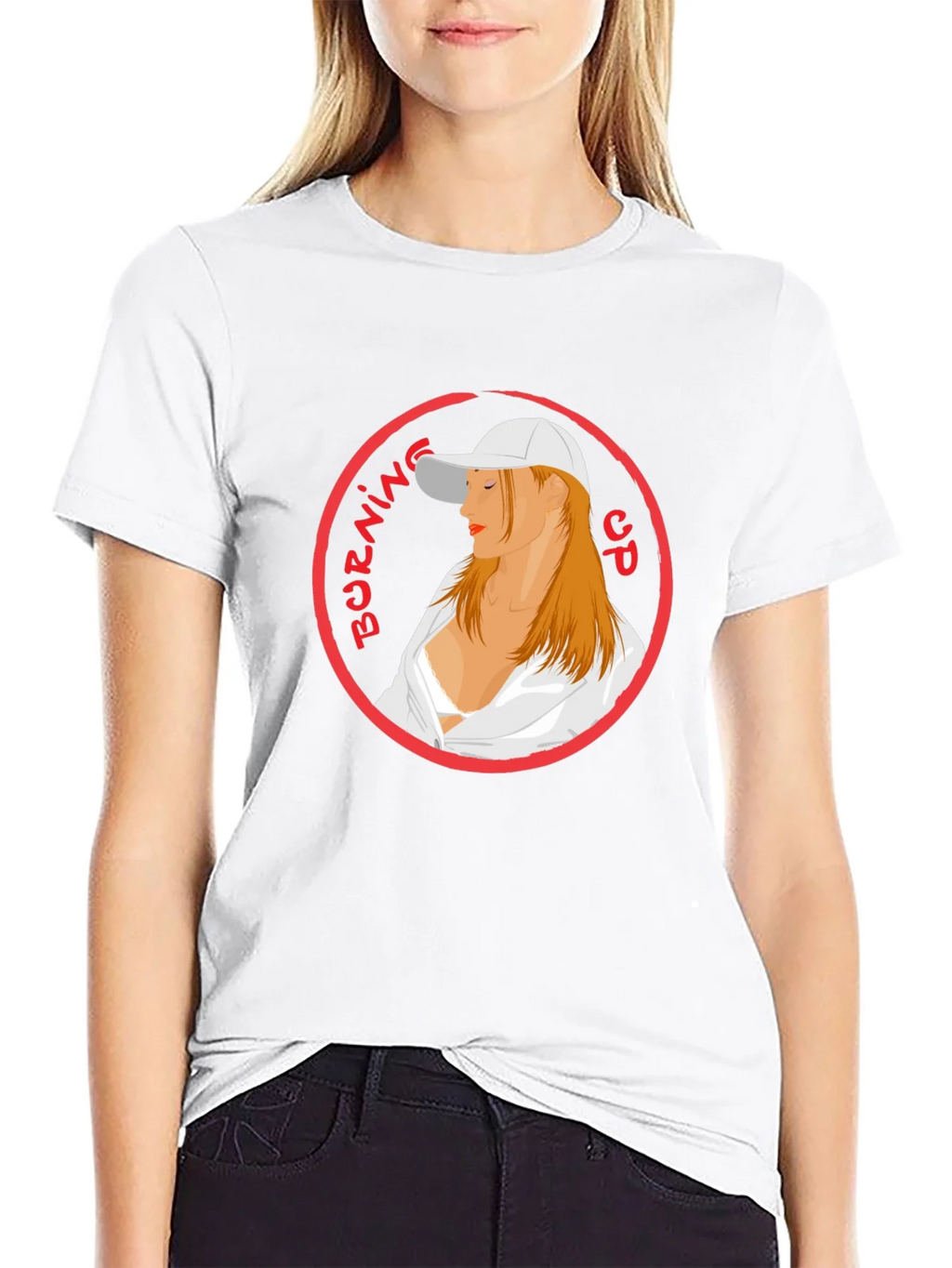 Burning Up Graphic Tee - Cool Circle Design Black T-Shirt product image 8