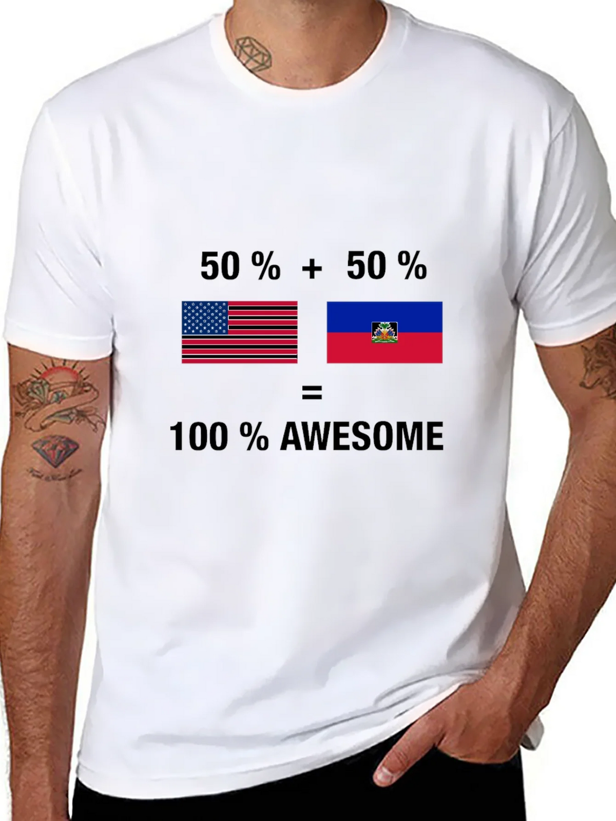 USA & Haiti Pride T-Shirt - Awesome Fusion Tee product image 6