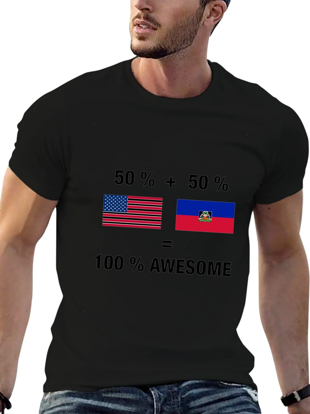 USA & Haiti Pride T-Shirt - Awesome Fusion Tee product image 5