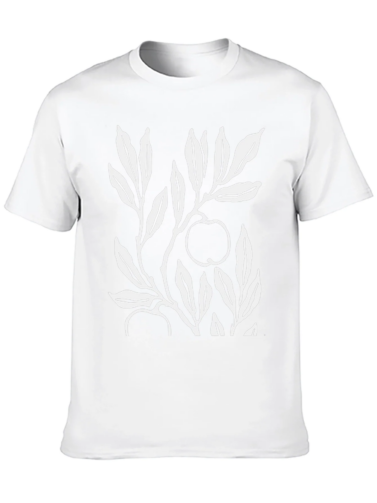 Botanical Apple Branch Print Black T-Shirt product image 9