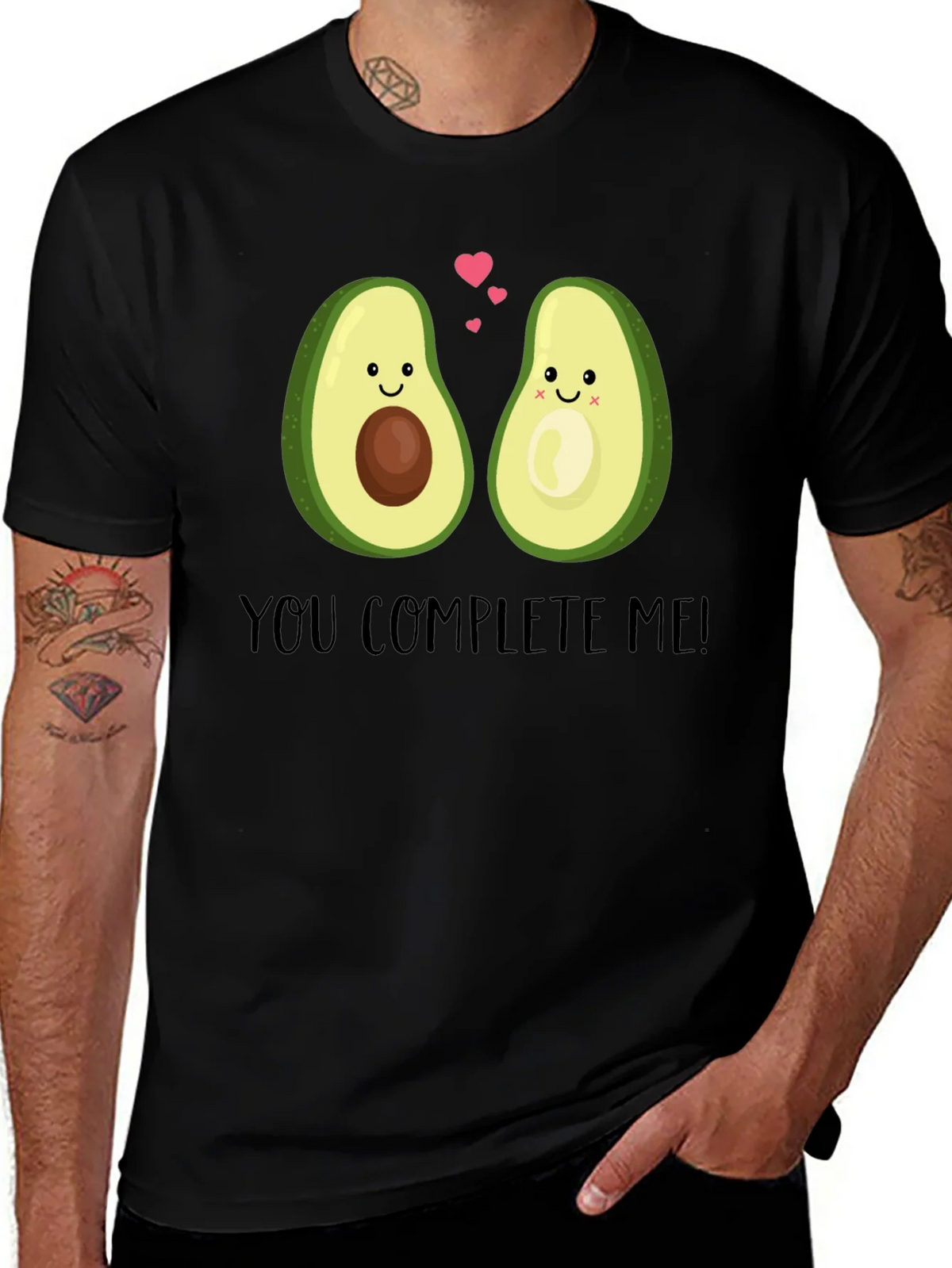 Cute Avocado Couple Graphic T-Shirt - You Complete Me! product image 1