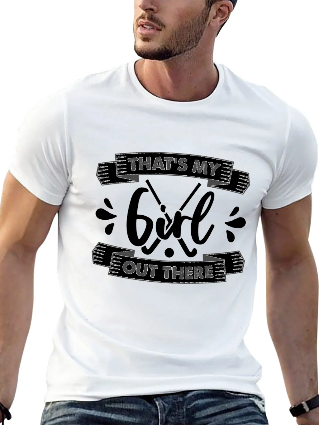 Thats My Girl Out There Hockey T-Shirt product image 12