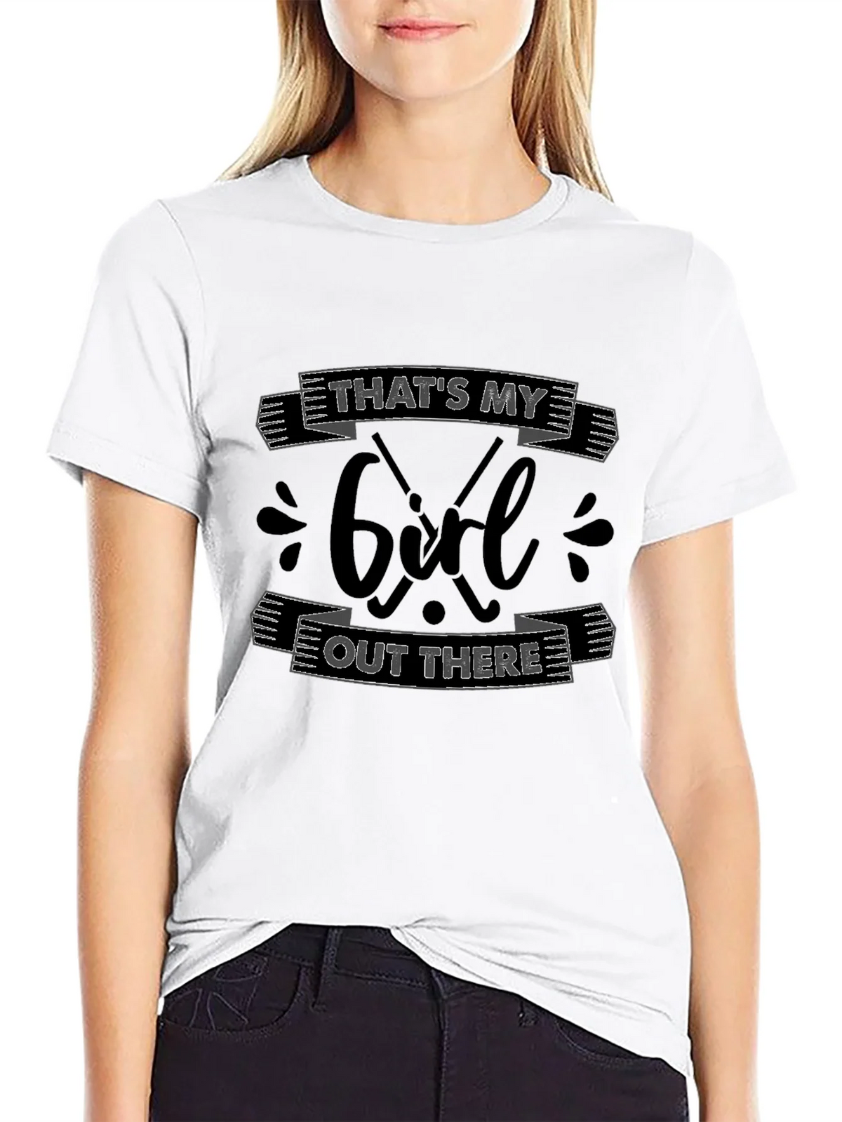 Thats My Girl Out There Hockey T-Shirt product image 8