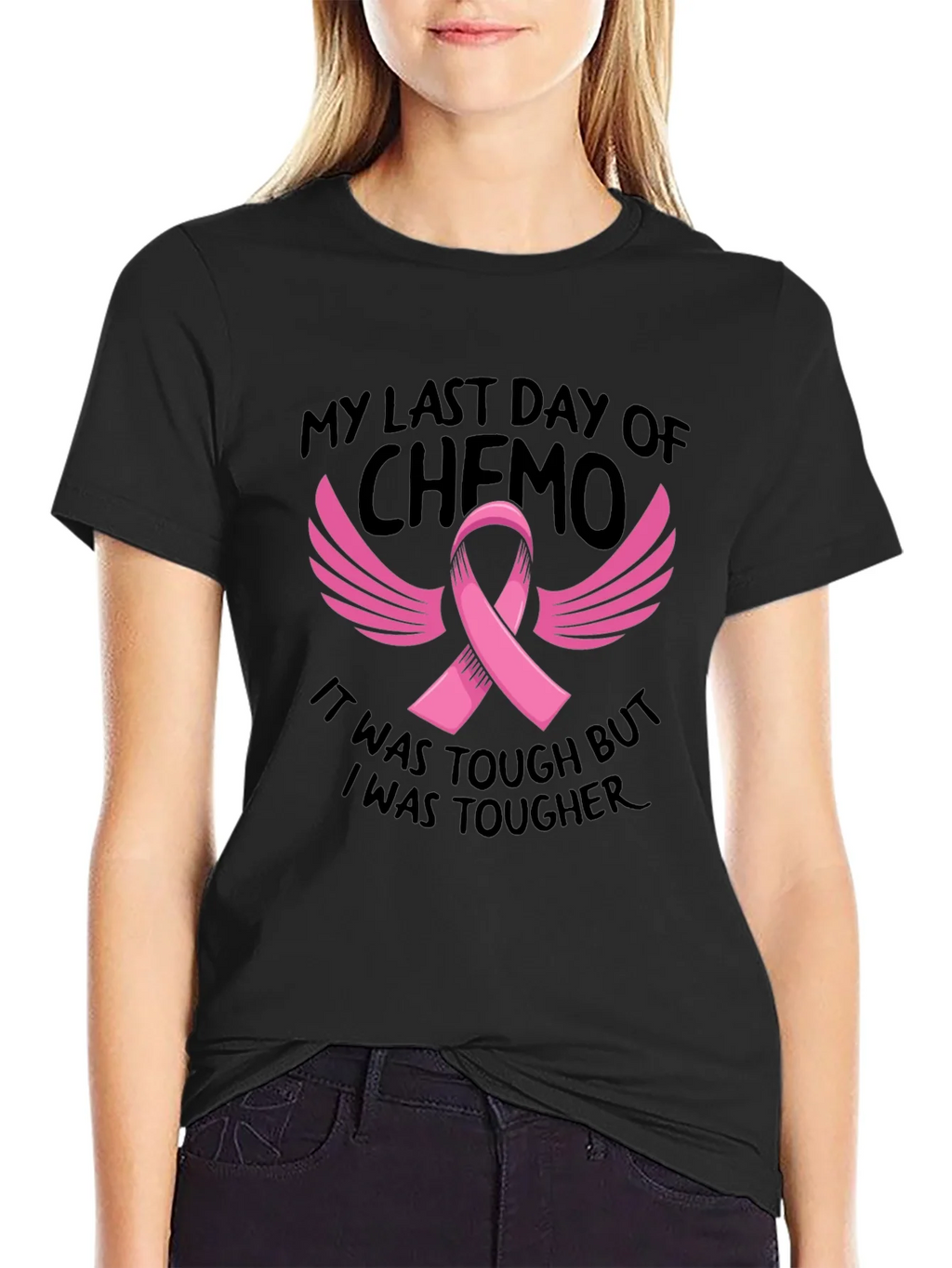 My Last Day of Chemo T-Shirt Cancer Awareness Ribbon Tee product image 2