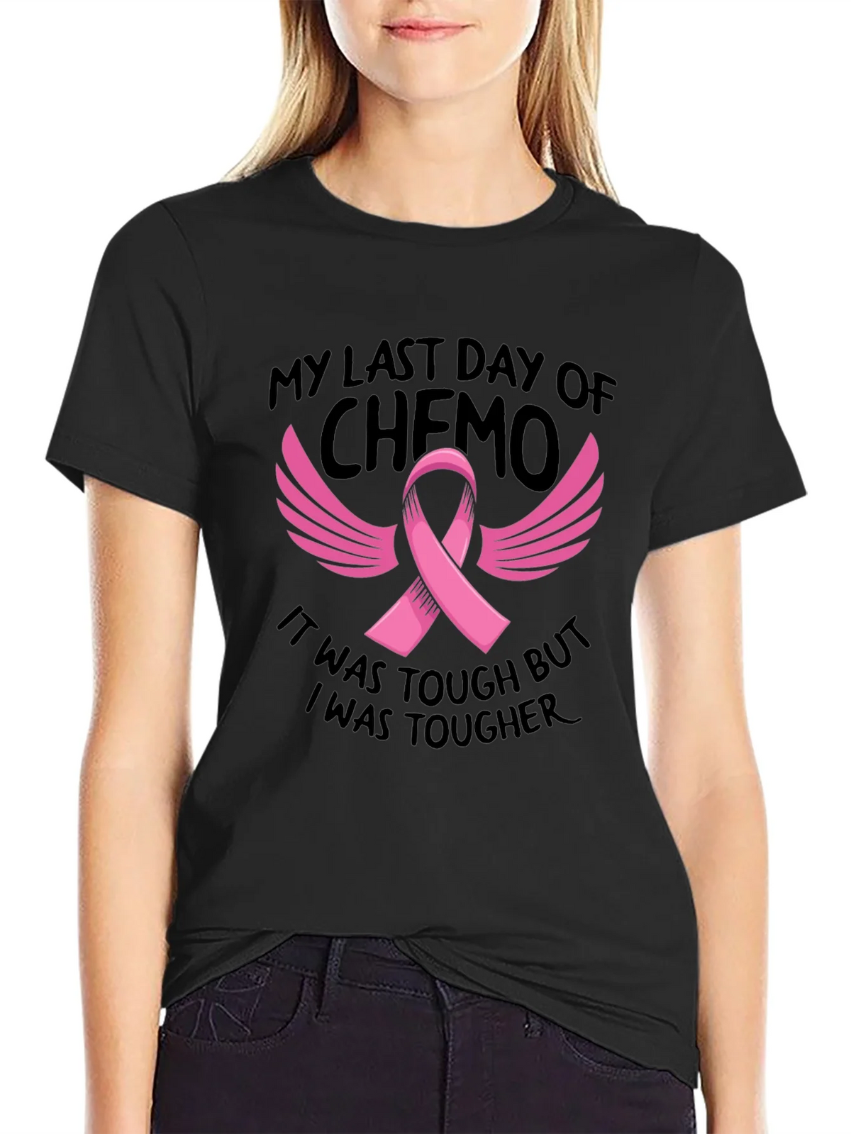 My Last Day of Chemo T-Shirt Cancer Awareness Ribbon Tee product image 2