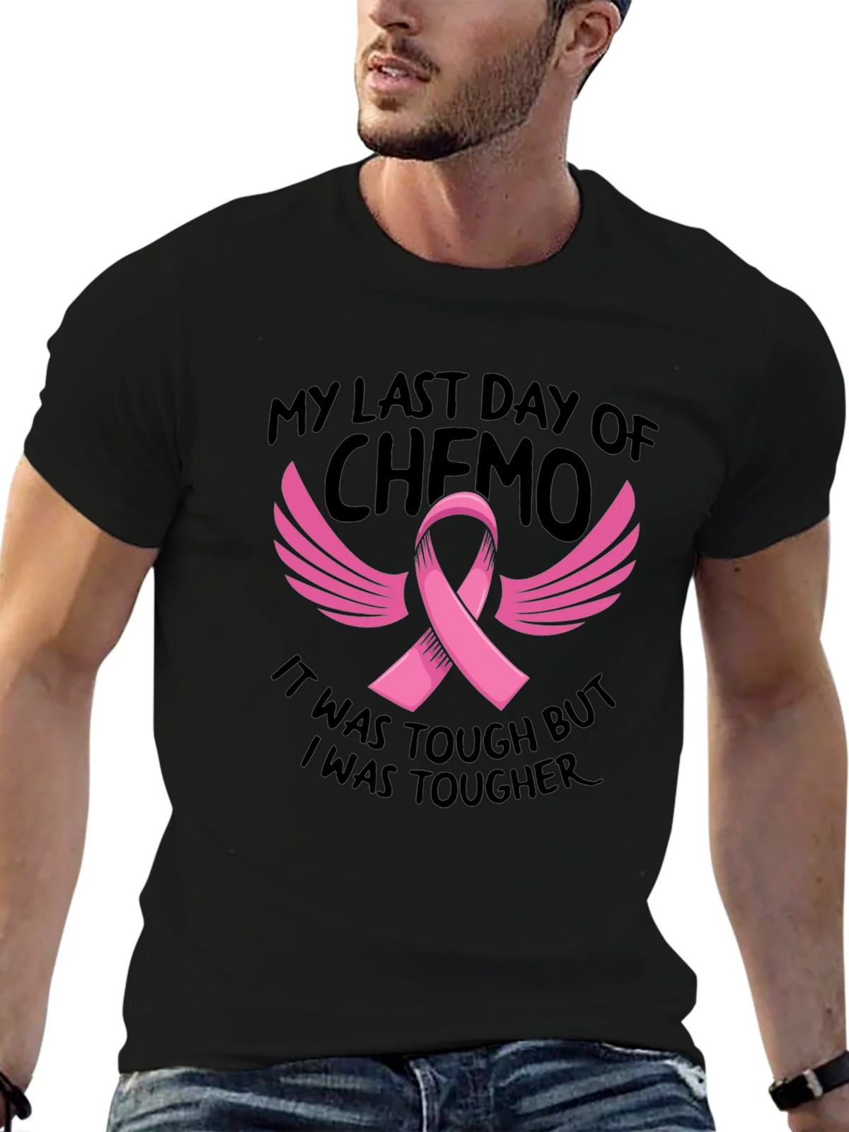 My Last Day of Chemo T-Shirt Cancer Awareness Ribbon Tee product image 6