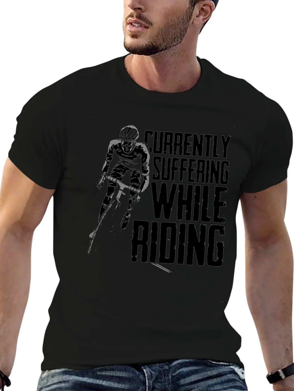 Currently Suffering While Riding Black Graphic Tee product image 5