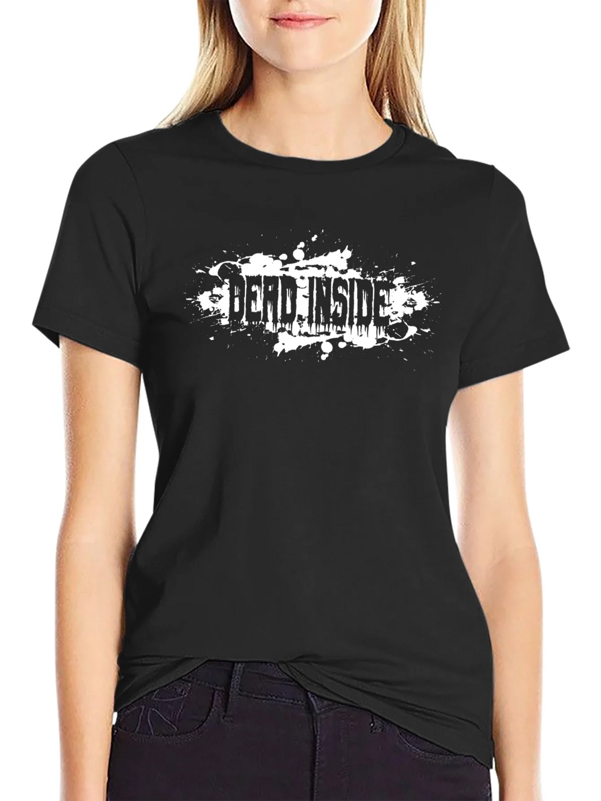 Dead Inside Black T-Shirt Grunge Design product image 2