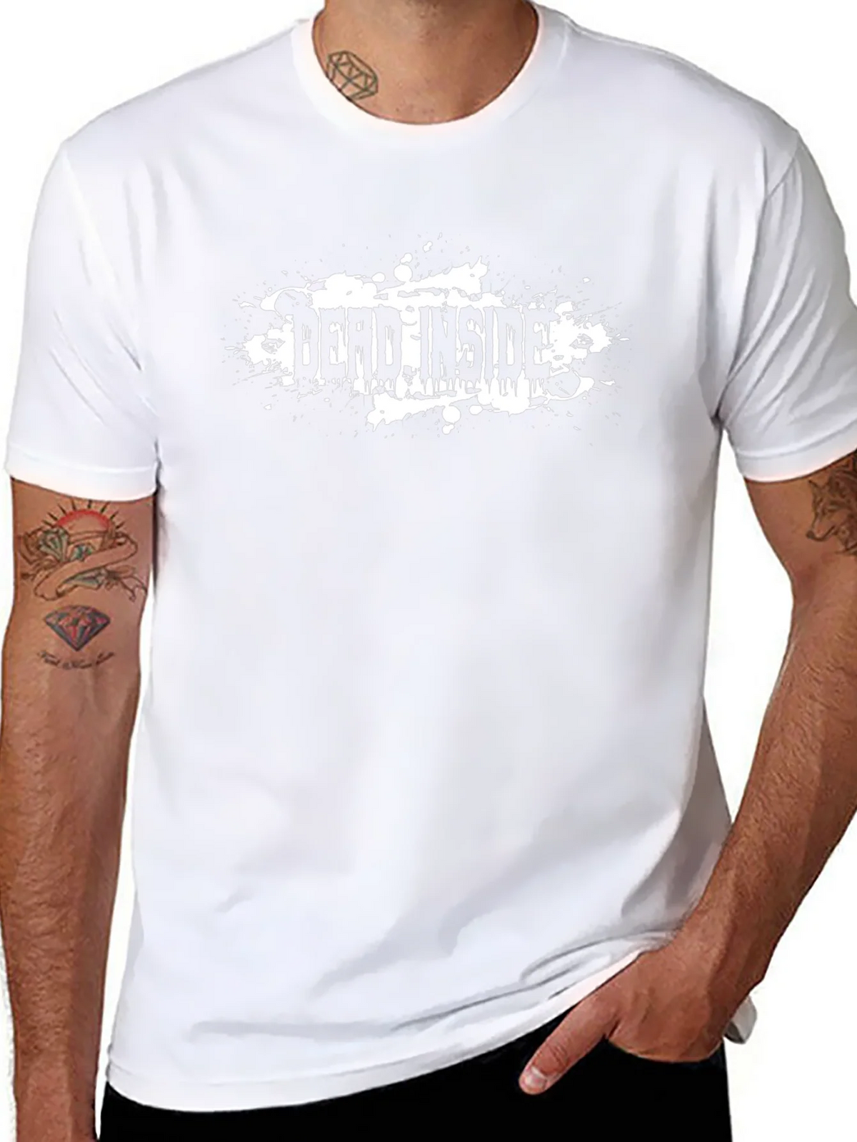 Dead Inside Black T-Shirt Grunge Design product image 7