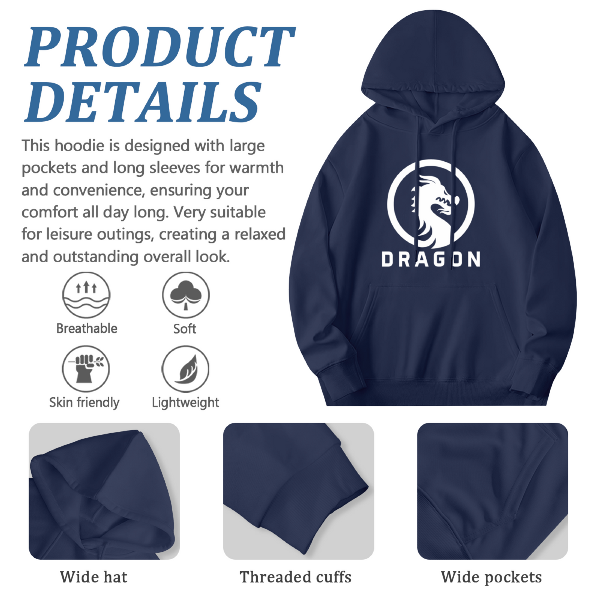 Dragon Fantasy Hoodie - Creative Artistic Design Pullover product image 6
