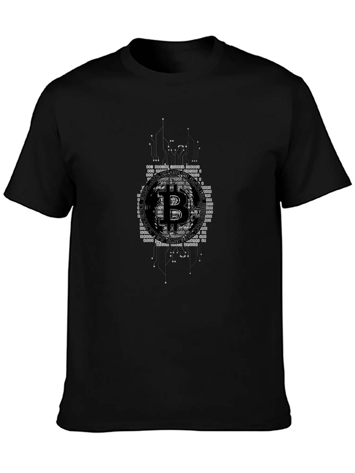 Bitcoin Digital Code Graphic Black T-Shirt product image 3