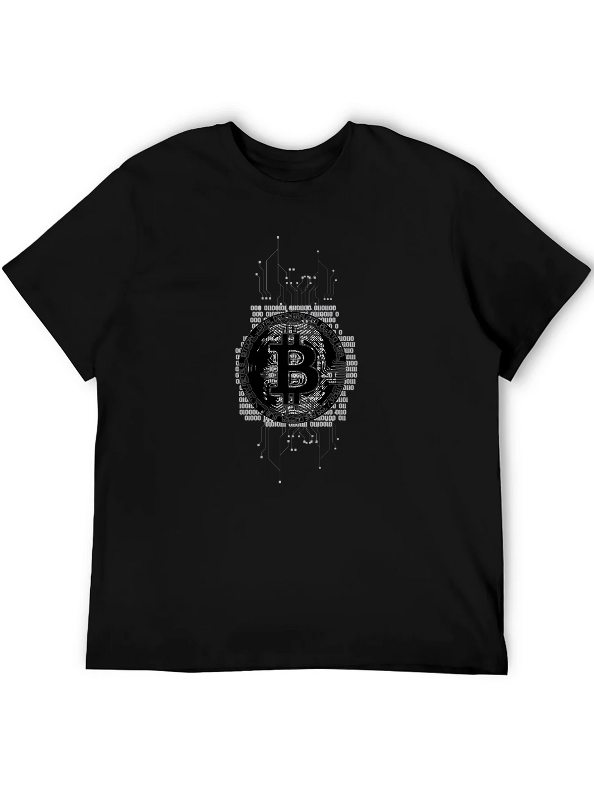 Bitcoin Digital Code Graphic Black T-Shirt product image 5