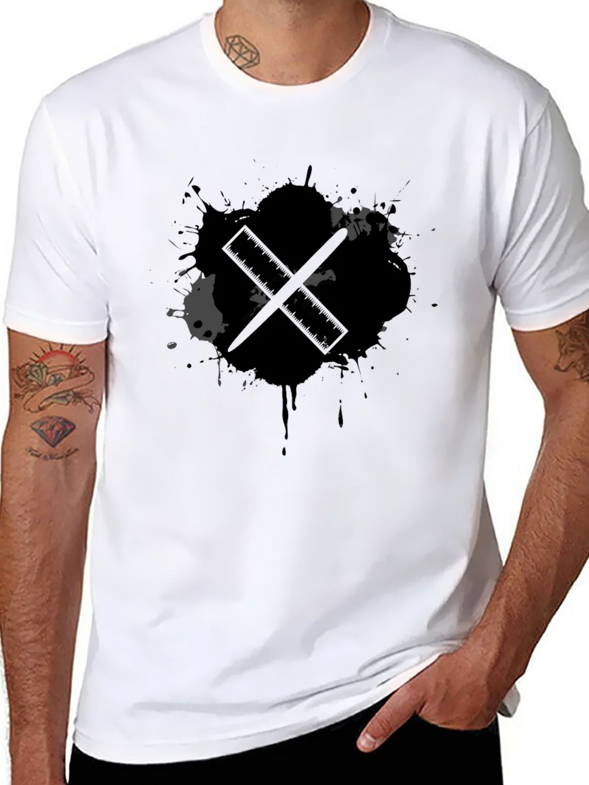 Black Ink Drum Sticks Graphic Tee product image 7
