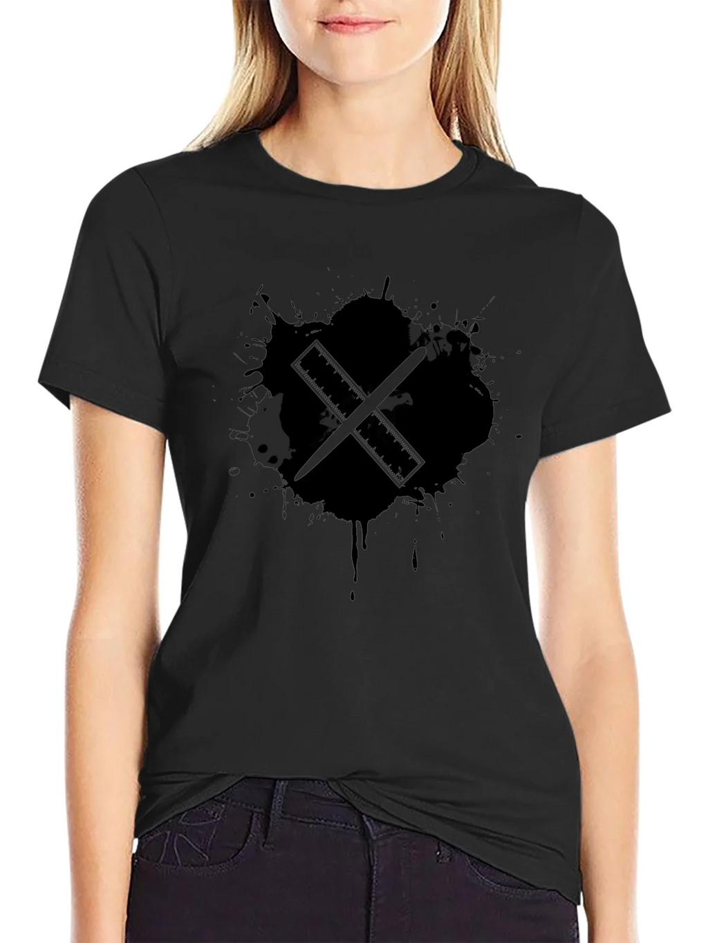 Black Ink Drum Sticks Graphic Tee product image 2