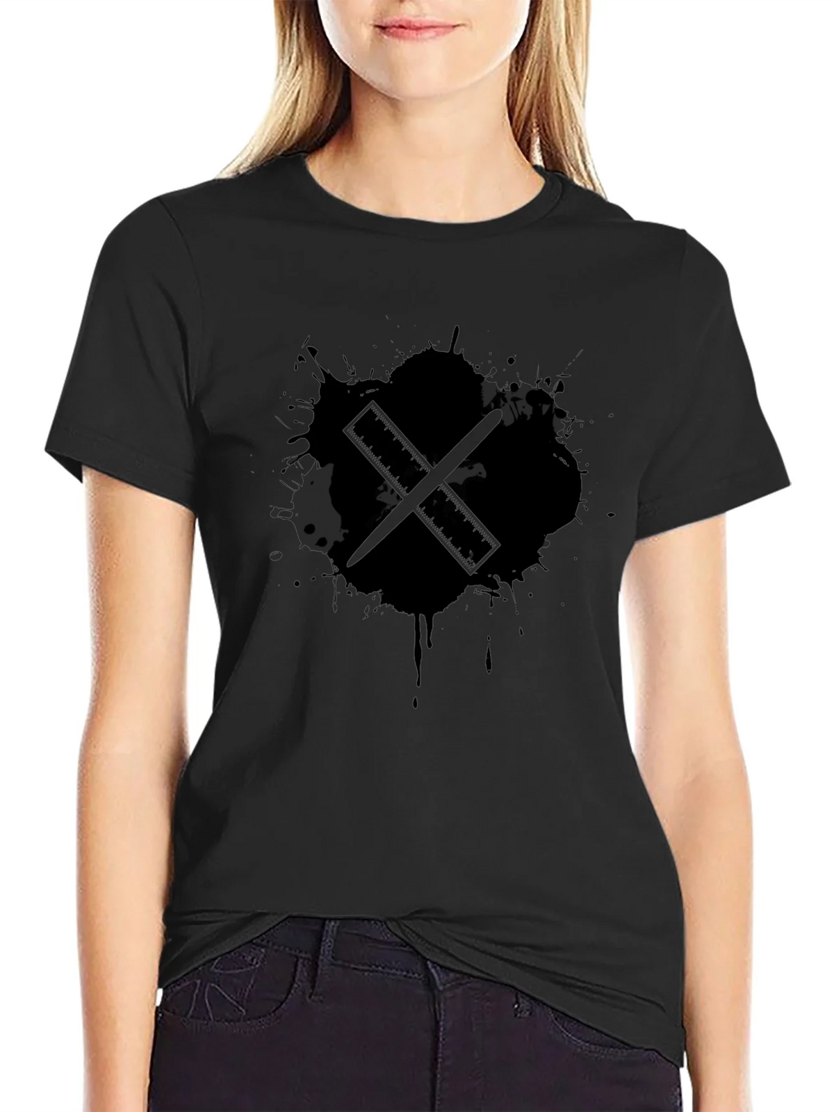 Black Ink Drum Sticks Graphic Tee product image 2