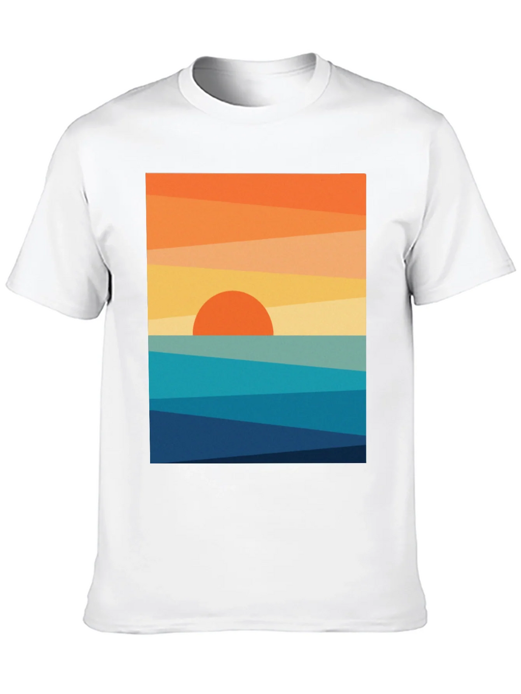 Geometric Sunset Graphic Tee - Modern Coastal Design product image 6