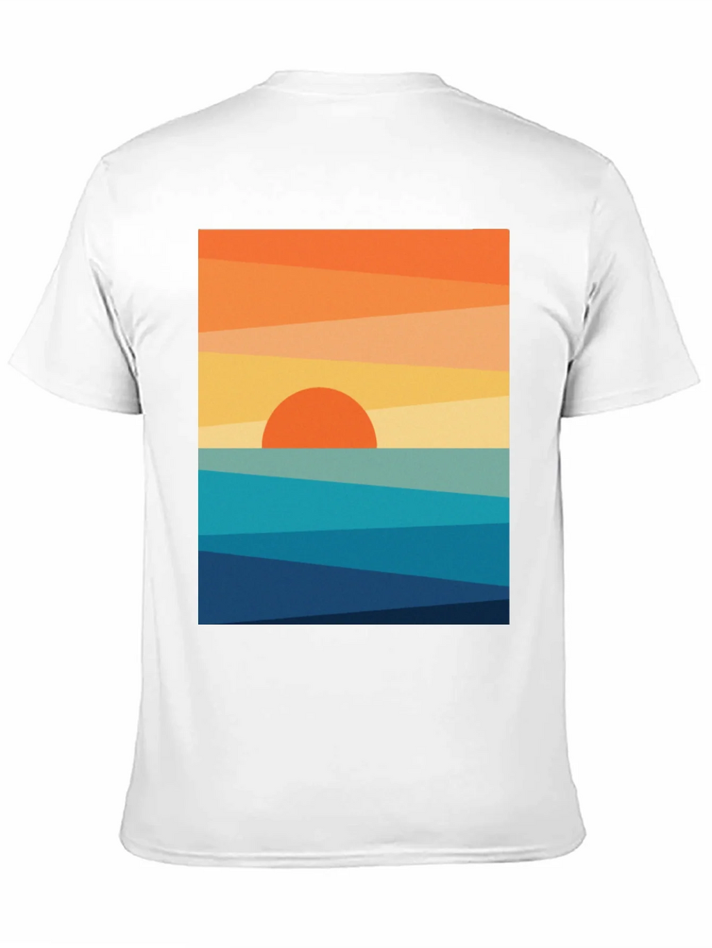 Geometric Sunset Graphic Tee - Modern Coastal Design product image 7