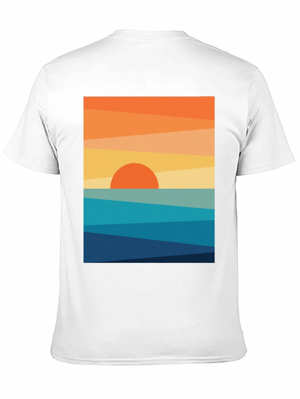 Geometric Sunset Graphic Tee - Modern Coastal Design product image 7