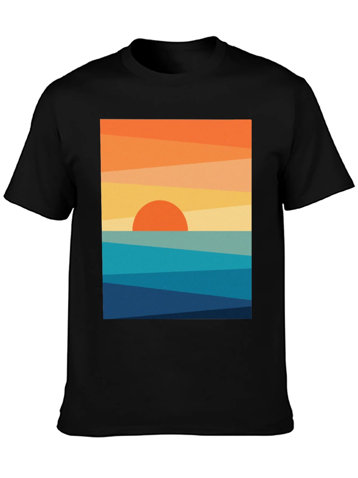 Geometric Sunset Graphic Tee - Modern Coastal Design product image 3