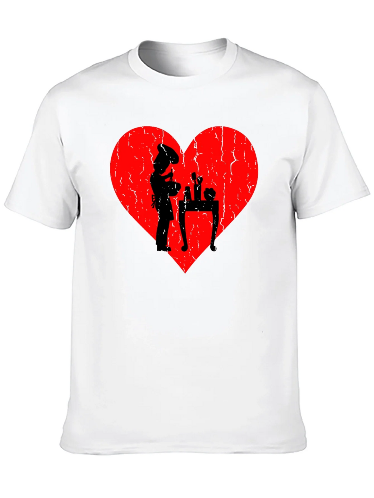 Chef Heart T-Shirt - I Love Cooking - Black Cotton Tee product image 9