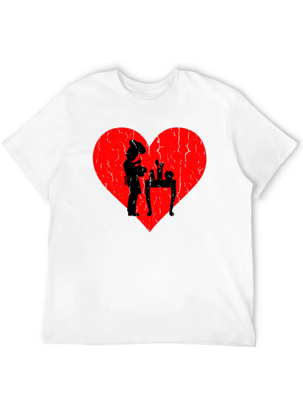 Chef Heart T-Shirt - I Love Cooking - Black Cotton Tee product image 11