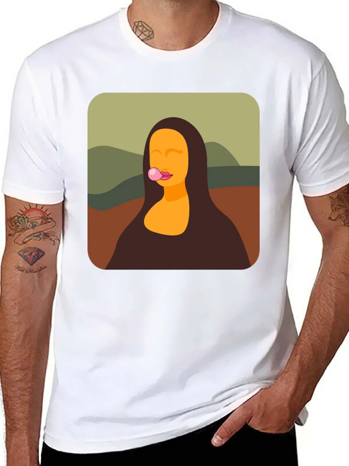 Mona Lisa Bubble Gum Black T-Shirt product image 7