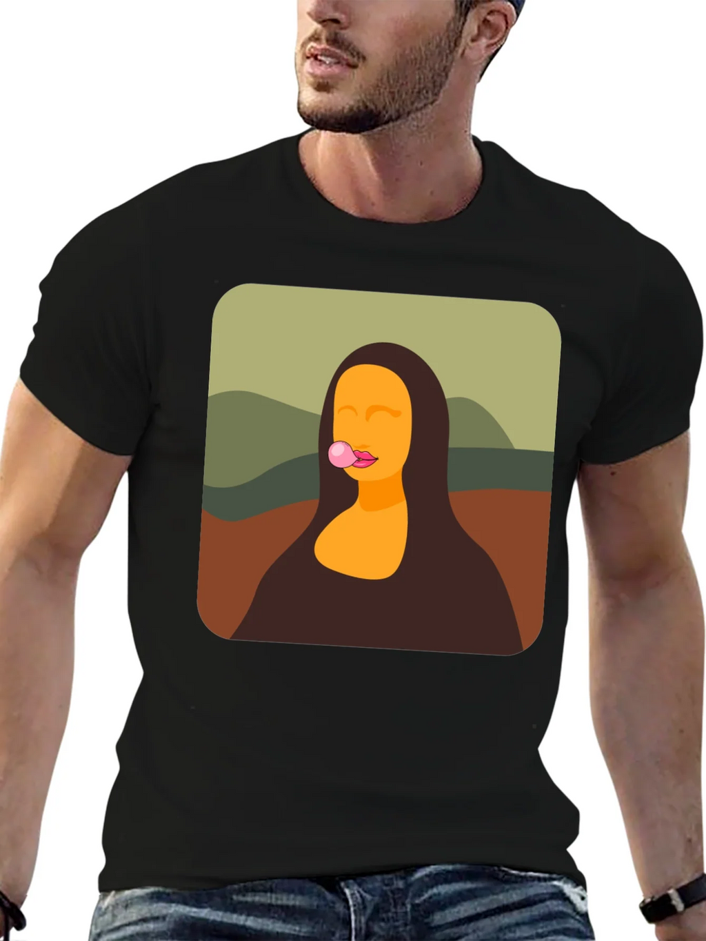 Mona Lisa Bubble Gum Black T-Shirt product image 6