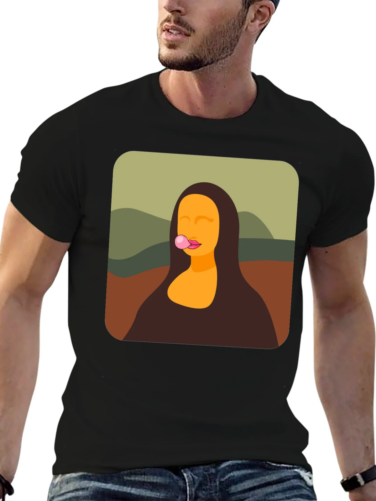 Mona Lisa Bubble Gum Black T-Shirt product image 6