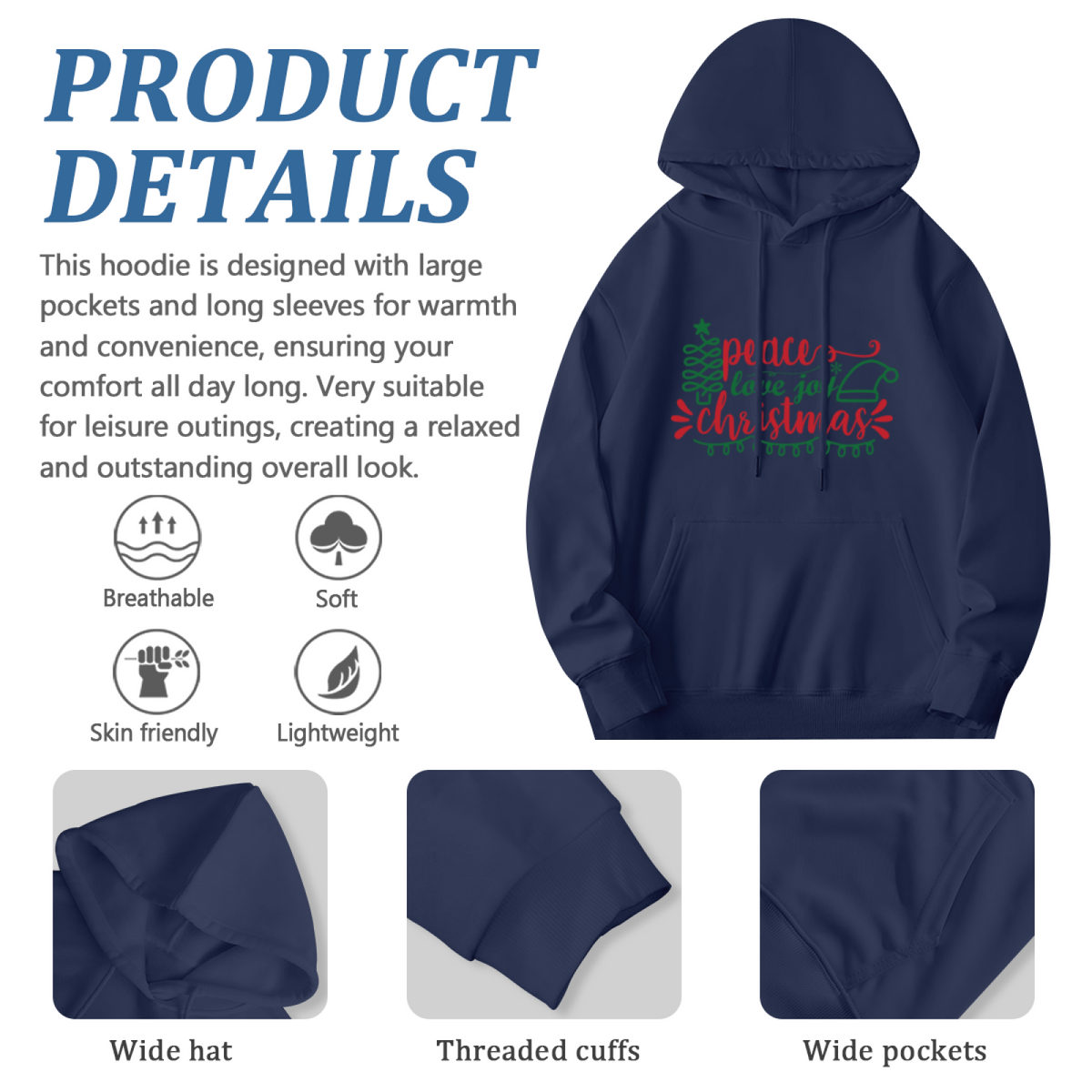Christmas Holiday Hoodie - Artistic Expression Graphic product image 6