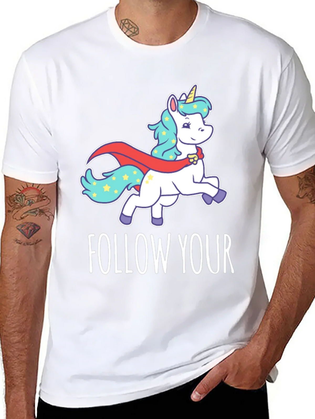 Follow Your Dreams Unicorn Graphic T-Shirt product image 7