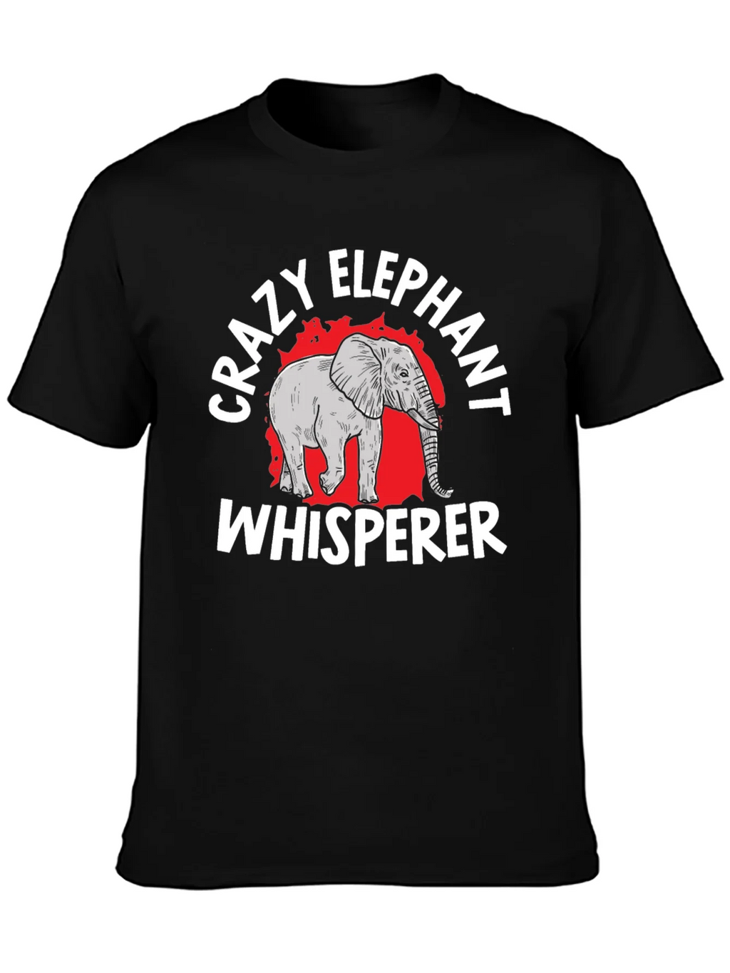 Crazy Elephant Whisperer Black Graphic T-Shirt product image 3
